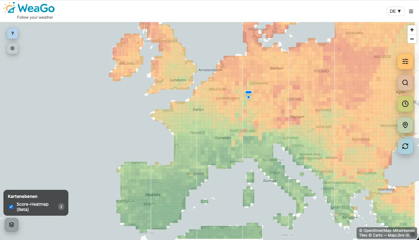 Wunschwetter Heatmap